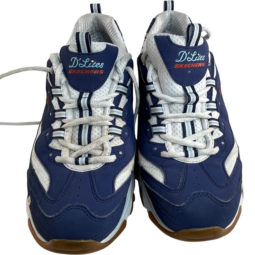 Skechers D'Lites Spring Bloom Womens Sneakers Navy Floral Comfort 8.5 - Picture 3 of 9